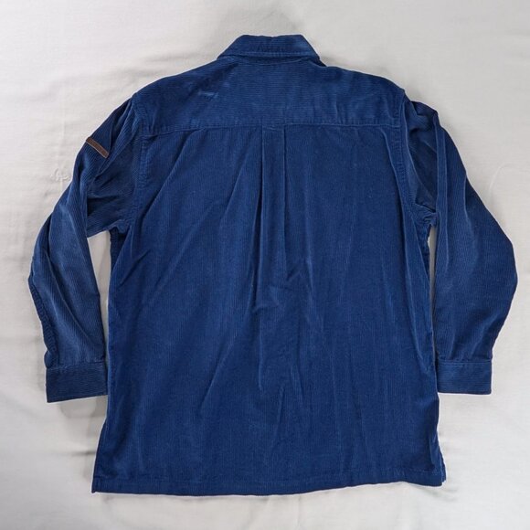 VTG Lauren Ralph Lauren Rich Blue Corduroy Collared Zip Up Shirt Jacket Shacket - Picture 3 of 6